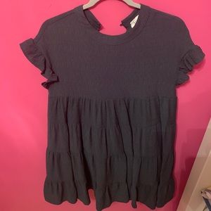 Green ruffled skater dress